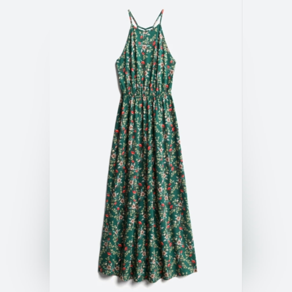 French Grey Floral Strappy Dress